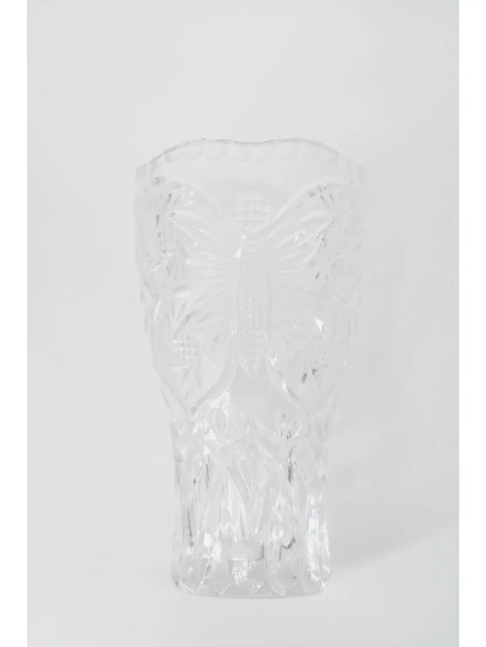 Price Creations Butterfly Vase Lead Crystal Germany Vintage Clear 94545